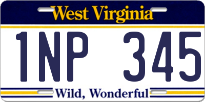 WV license plate 1NP345