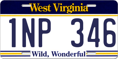 WV license plate 1NP346
