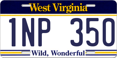 WV license plate 1NP350