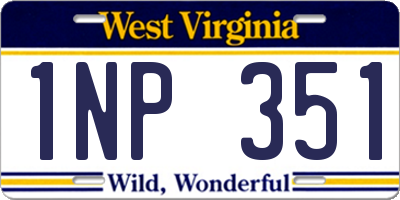 WV license plate 1NP351