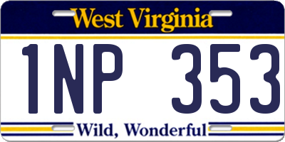 WV license plate 1NP353