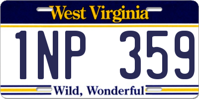 WV license plate 1NP359