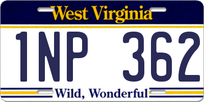 WV license plate 1NP362
