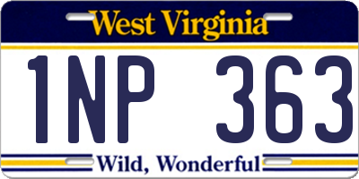WV license plate 1NP363
