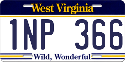 WV license plate 1NP366