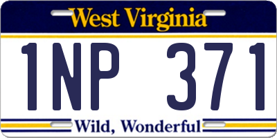 WV license plate 1NP371