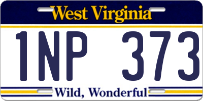 WV license plate 1NP373