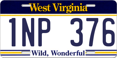 WV license plate 1NP376
