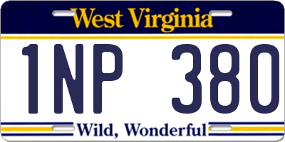 WV license plate 1NP380