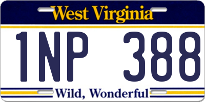 WV license plate 1NP388