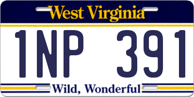 WV license plate 1NP391