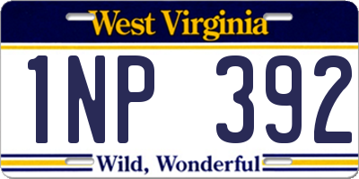WV license plate 1NP392