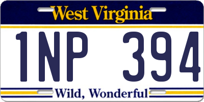 WV license plate 1NP394