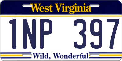 WV license plate 1NP397
