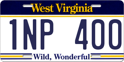 WV license plate 1NP400