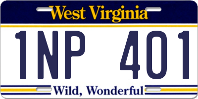 WV license plate 1NP401