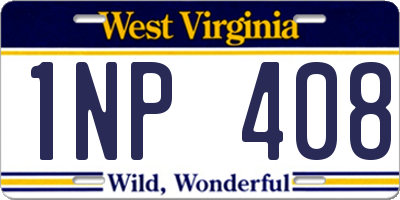 WV license plate 1NP408