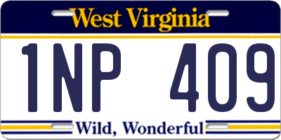WV license plate 1NP409