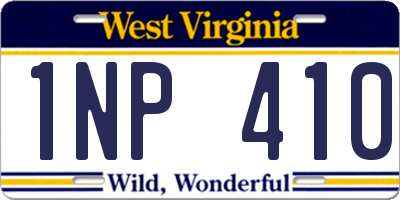 WV license plate 1NP410