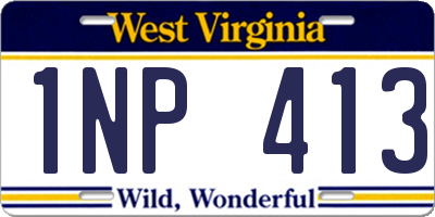 WV license plate 1NP413