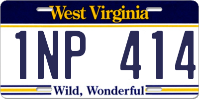 WV license plate 1NP414