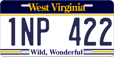 WV license plate 1NP422