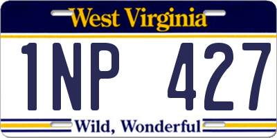 WV license plate 1NP427