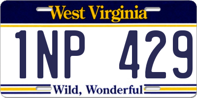 WV license plate 1NP429