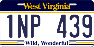 WV license plate 1NP439