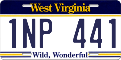 WV license plate 1NP441