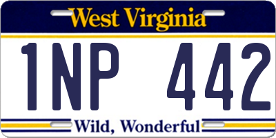 WV license plate 1NP442