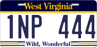 WV license plate 1NP444