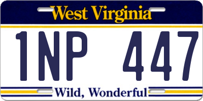 WV license plate 1NP447