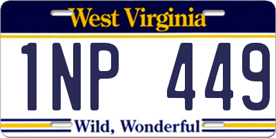 WV license plate 1NP449