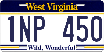 WV license plate 1NP450