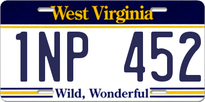 WV license plate 1NP452