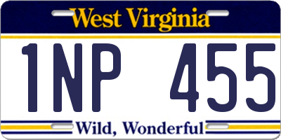 WV license plate 1NP455