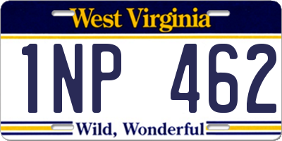 WV license plate 1NP462