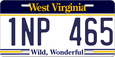 WV license plate 1NP465