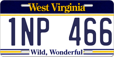 WV license plate 1NP466