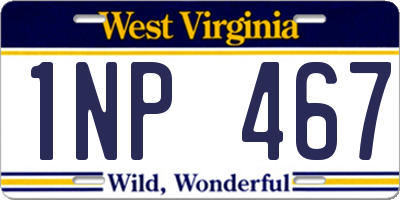 WV license plate 1NP467