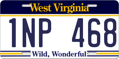 WV license plate 1NP468