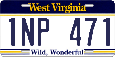 WV license plate 1NP471