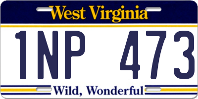 WV license plate 1NP473
