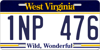 WV license plate 1NP476