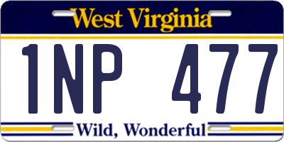 WV license plate 1NP477