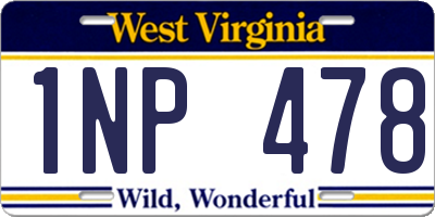 WV license plate 1NP478