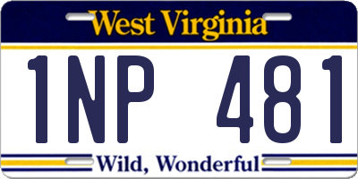 WV license plate 1NP481