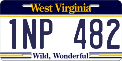WV license plate 1NP482