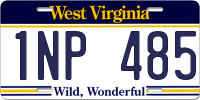 WV license plate 1NP485
